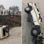 Groom's car returning from marriage falls into river