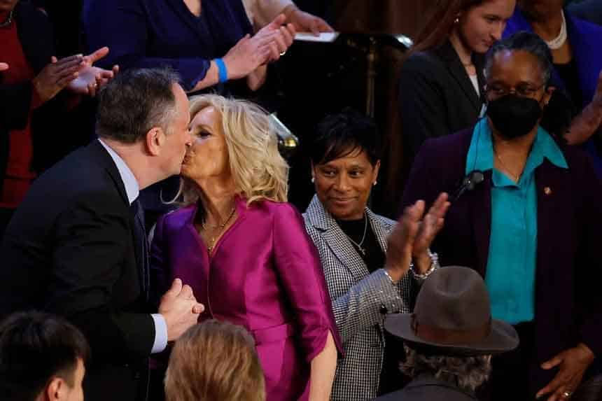 Biden's wife did 'KISS' to Kamala Harris's husband