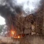 Fire broke out in a water tank factory