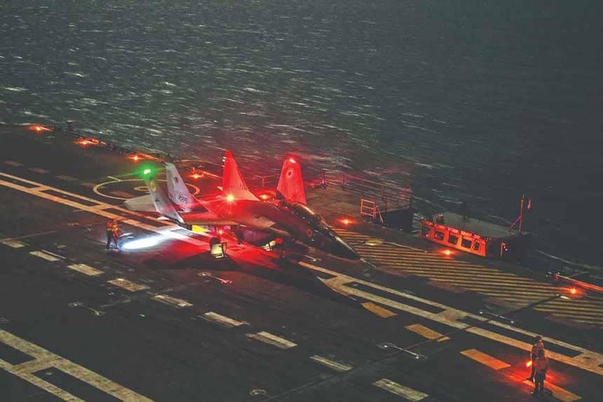 INS Vikrant in the dark of night