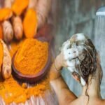 Mix a pinch of turmeric in bath water