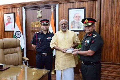 Governor CP Radhakrishnan met Brigadier Ashwini Nair and Colonel AK Singh