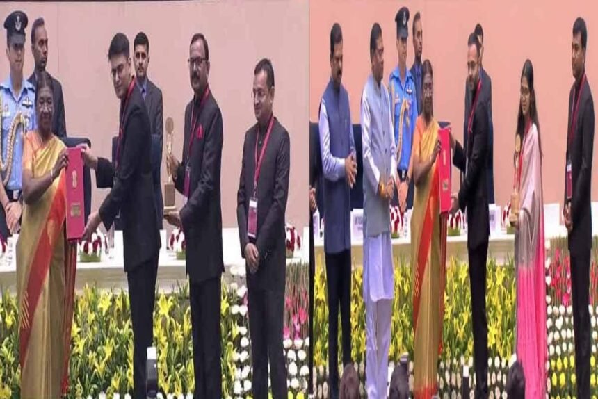 Jharkhand President Draupadi Murmu felicitated DC Ananya Mittal of West Singhbhum and Lohardaga