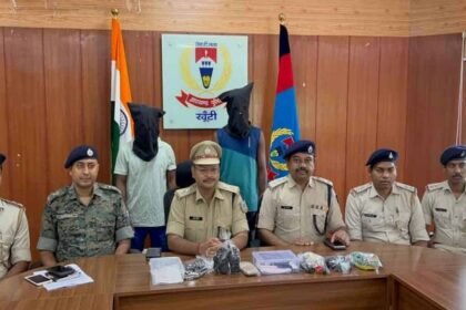 Khunti Police arrested two PLFI militants from Sandigaon forest
