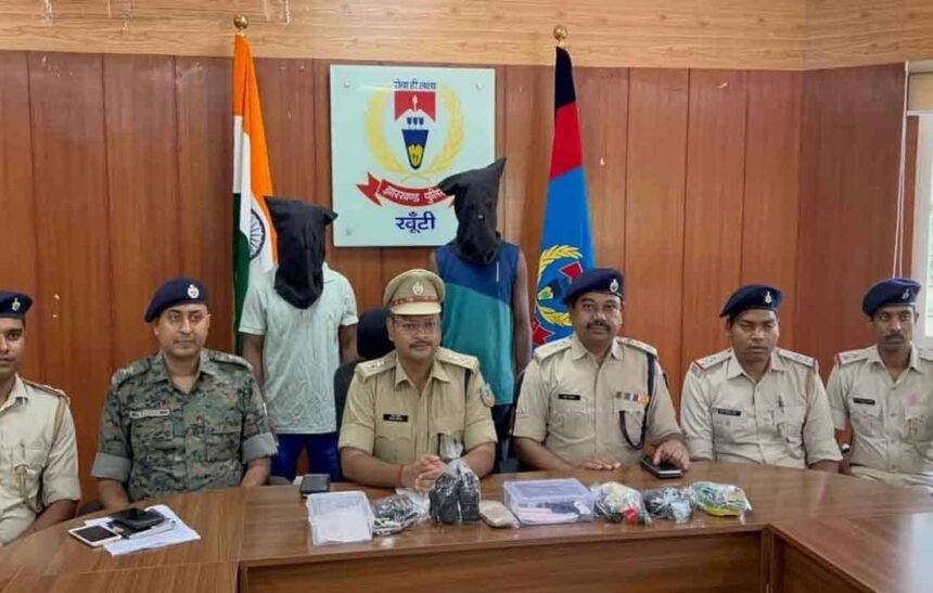 Khunti Police arrested two PLFI militants from Sandigaon forest