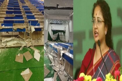 Big accident at Kalpana Soren's event venue! The building's false ceiling collapsed completely