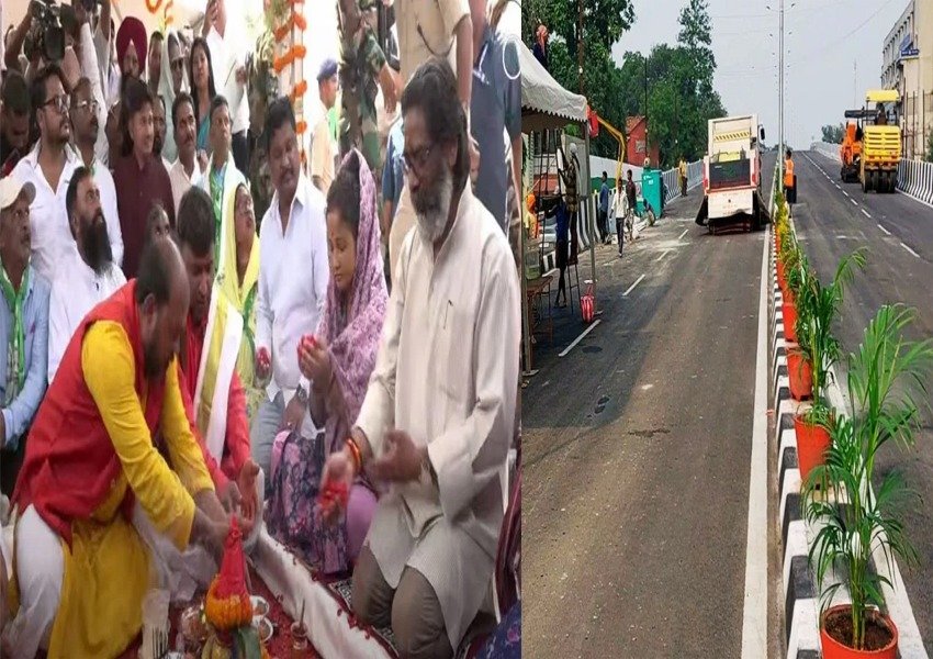 CM Hemant Soren inaugurated Kantatoli flyover, drove the car himself on the flyover