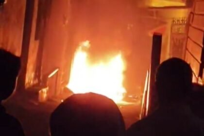 bike on Fire on the road