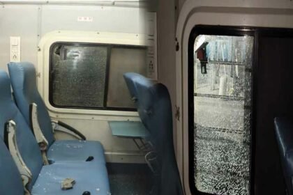 Stone-Pelting-on-Steel-Express