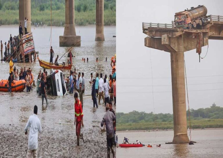 VIDEO : वडोदरा में महिसागर नदी पर पुल ढहा, 10 की मौत, कई घायल