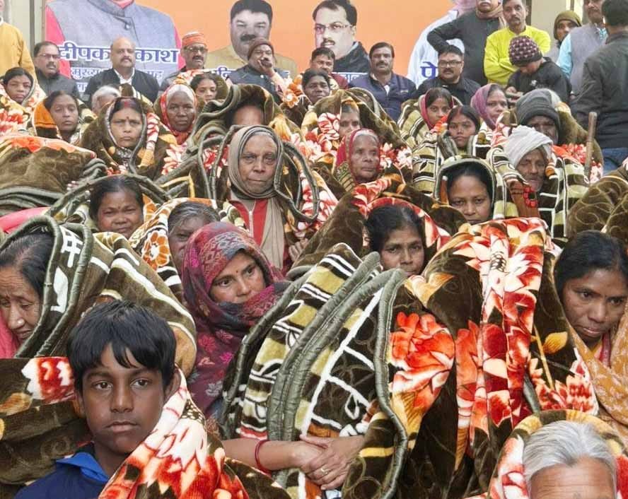 Distribution of Blankets Among the Needy People