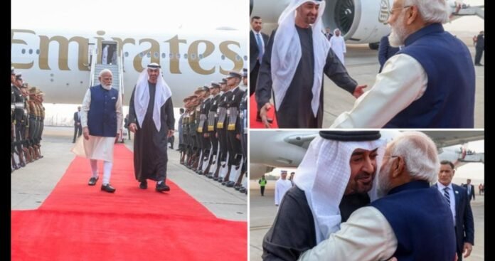 PM Modi welcomes UAE President at the Airport