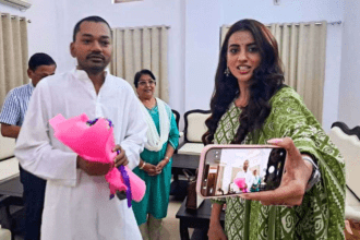 Akshara Singh Meets Bihar Health Minister