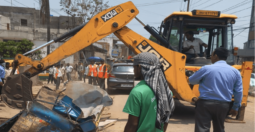 ranchi-municipal-corporation-anti-encroachment-drive-bariatu