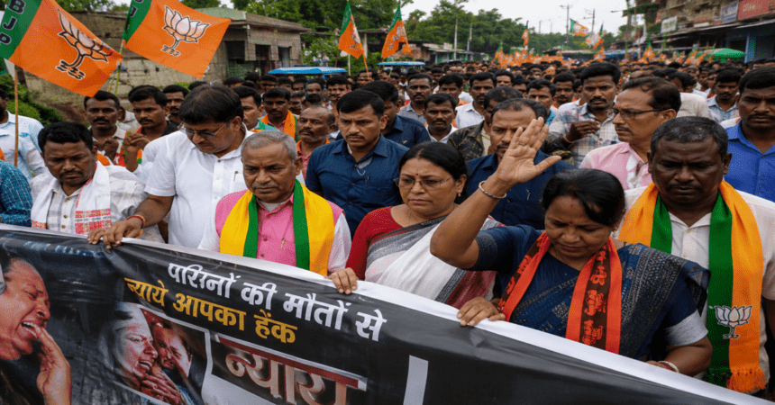 Jamtara News, Reena Devi Death Case, Babulal Marandi, BJP Protest, Jamtara Sadar Hospital
