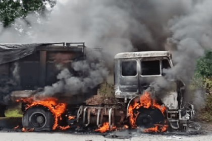Simdega News, Rourkela Road, Truck Fire, Jampani Bridge, Thetheitangar