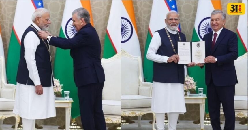 pm-modi-honoured-oli-darajali-dostlik-award-uzbekistan-shavkat-mirziyoyev