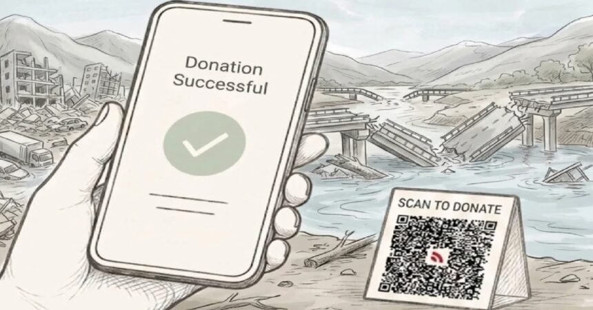 pal Flood, Digital Donations, QR Code, Mobile Ban