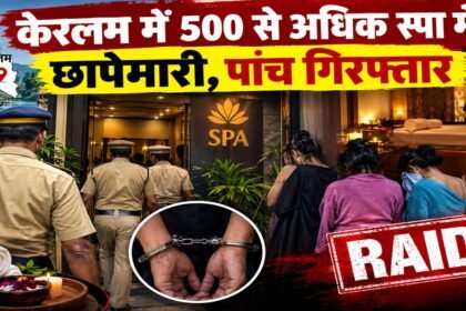 Kerala Spa Raid News Collage