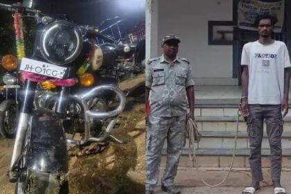 Ranchi news, Sukhdeonagar police station, stolen Royal Enfield recovered, Adil Gaddi arrest, Ranchi crime news, bike thief arrested, Jharkhand police