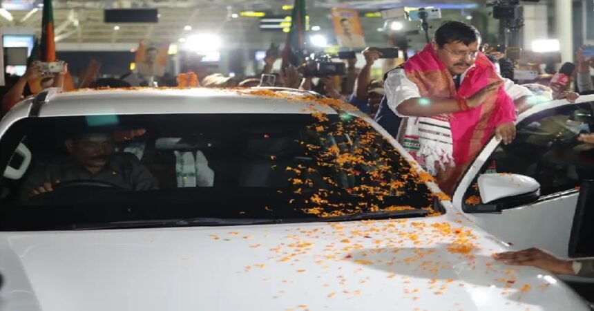 bjp-president-nitin-naveen-arrives-ranchi-state-executive-meeting