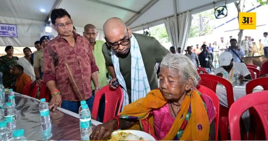 hemant-soren-mother-rupi-soren-sanskar-bhoj-nemra-baba-ramdev-crowd